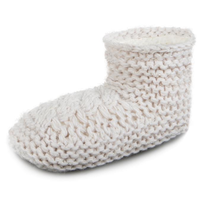 totes toasties® Ladies Chunky Knitted Booties Cream Extra Image 3